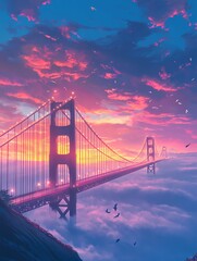 Fototapeta premium Golden Gate Dreamscape 