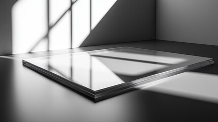 Glass Platform In A Minimalist Room Setting