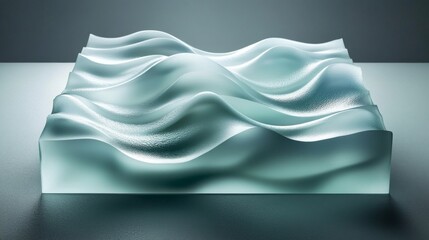 Obraz premium Abstract Glass Sculpture Ocean Waves Design