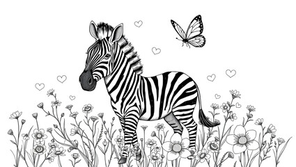 A highly detailed professional graphic  zebara