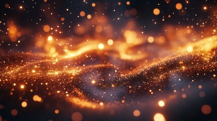 Obraz premium Golden Glitter Waves Abstract Background Image