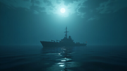 Obraz premium Ship on ocean.