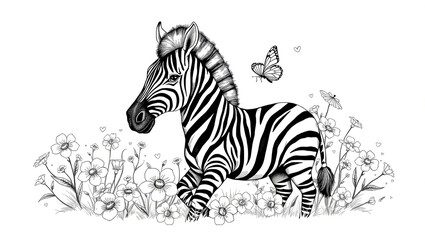 A highly detailed professional graphic  zebara