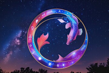 Vibrant Pisces Zodiac Under Starry Night Skies: An Astrological Revelation