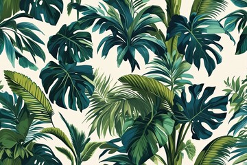 Chic Tropical Leaf Fabric Print for Modern Wallpaper Design