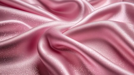 Obraz premium Pink Glittering Silk Fabric Draped Softly