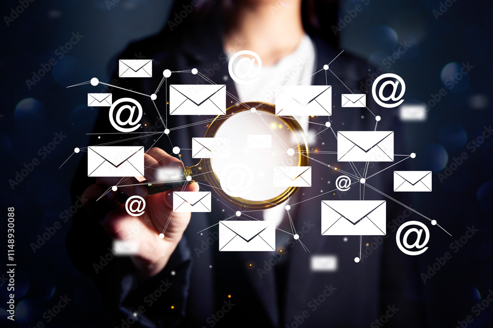 Aufkleber mail communication connection message to mailing