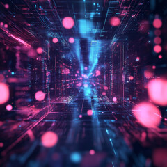 Obraz premium Futuristic technology background with glowing particles and lines