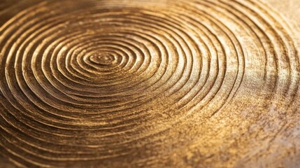 Golden Surface With Concentric Circular Patterns