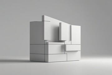 Sleek Minimalist 3D Model Featuring Clean Simple Design