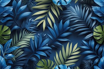 Vibrant Blue Leaf Arrangement Tropical Style Design for Nature Inspired Decor