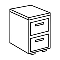 Editable File Cabinet Outline Vector Graphic