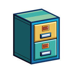 Customizable File Cabinet Vector Illustration