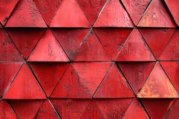Rough textured coating of rubber or carpet in red triangles
