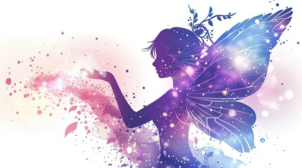 Obraz premium A cute fairy with sparkling wings