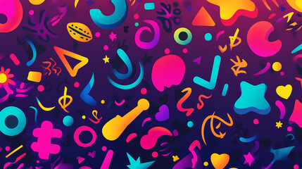 Obraz premium A colorful abstract background with a lot of different shapes and colors. risograph effect, trendy riso style bottom layer. Threnody. Illustration