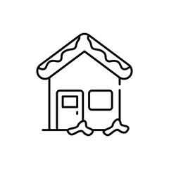 Snow-covered house vector icon