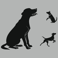 dog silhouette vector design art and illustration