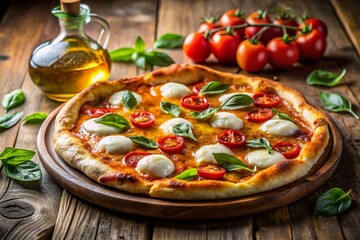 Delicious Margherita Pizza: A Classic Italian Food Photography Stock Image