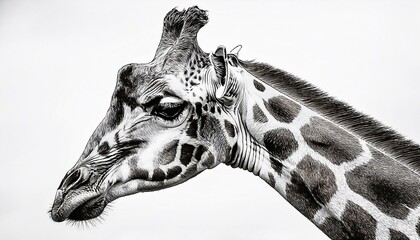 instance colouring portrait of giraffe