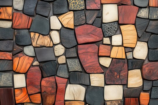 solitary wooden mosaic backdrop