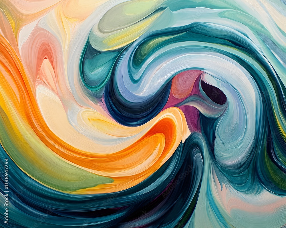 Poster a vibrant and dynamic abstract swirl of colors, showcasing fluid movements and smooth transitions. p