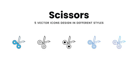 Scissors icons in different style vector stock illustration