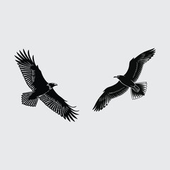 Flying bird image silhouette vector art and illustration