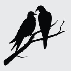 Fototapeta premium Love bird image silhouette vector art and illustration