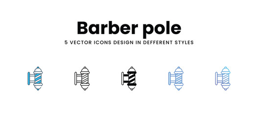 Barber pole icons in different style vector stock illustration