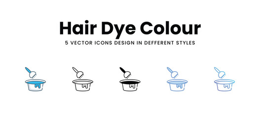 Hair Dye Colour icons in different style vector stock illustration