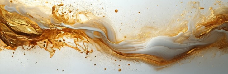 Elegant abstract design featuring flowing lines and gold accents on a light background