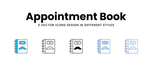Appointment Book icons in different style vector stock illustration