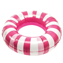 Pink and White Striped Inflatable Pool Ring  Summer Fun  Beach Accessory  Water Toy