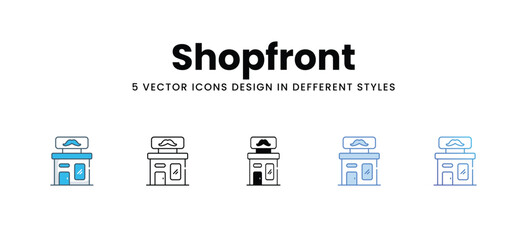 Shopfront icons in different style vector stock illustration