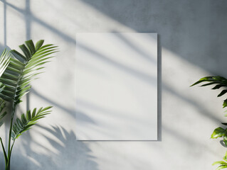 Poster mockup on a concrete wall