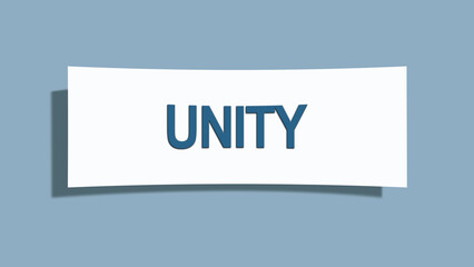 Unity. A card isolated on blue background.