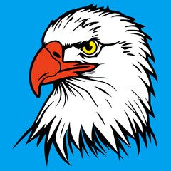 Detailed illustration of a majestic eagle with sharp features and striking eyes