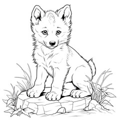 coloring page wolf