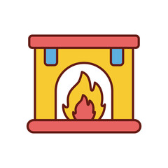 Fireplace vector icon