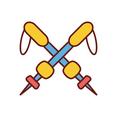 Ski poles vector icon