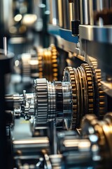 Naklejka premium Close-up of machinery with gears