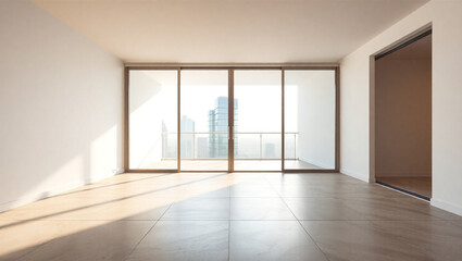 Fototapeta premium A sleek modern and minimalist 3D rendered graphic glass windows