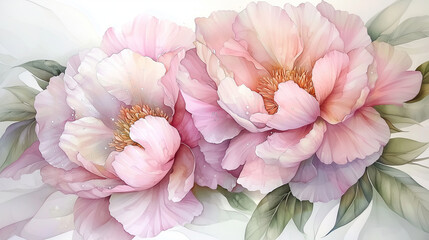 Vibrant Pink Peonies Bouquet on Soft White Background