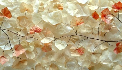 Dried Leaves Arranged in an Artistic Pattern