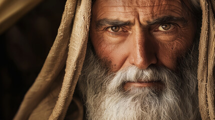 Biblical Portrait of a Patriarch with Wisdom and Faith