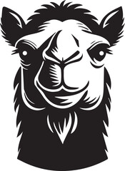 Camel head silhouette icon vector art illustration