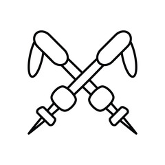 Ski poles vector icon