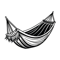 Simple Hammock Silhouette Vector Illustration
