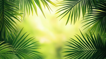 Fototapeta premium Palm Leaves Summer Background, Ideal For Background Banner Or Advertising.
